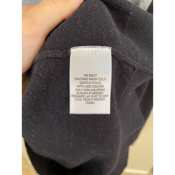 Claiborne Mens Crewneck Sweater XL Gray & Black Colorblock Cotton Cashmere Blend - Picture 4 of 6